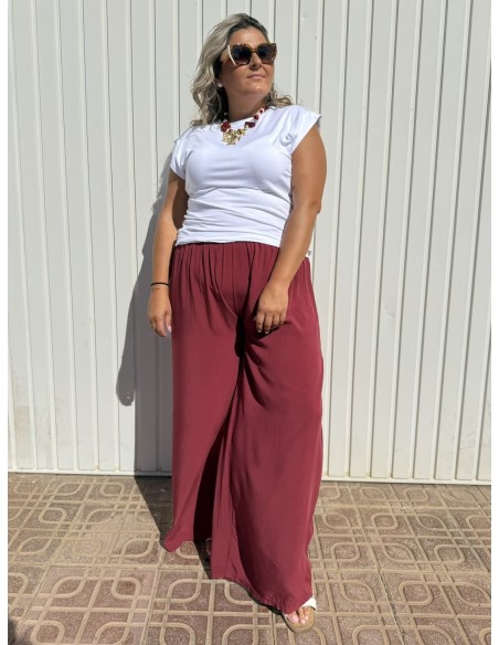 Pantalón Palazzo Nuevo Granate
