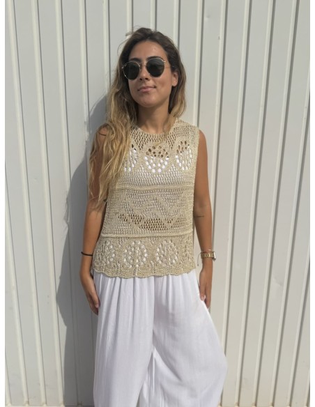 Top Crochet Dorado