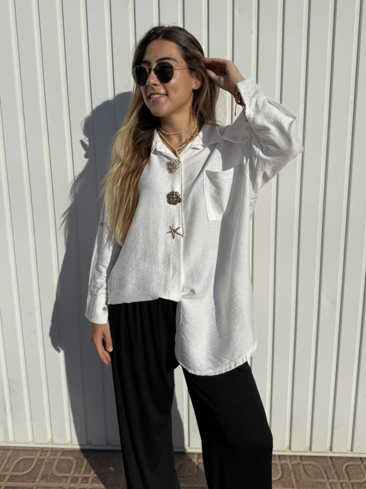 Camisa Broches Blanco