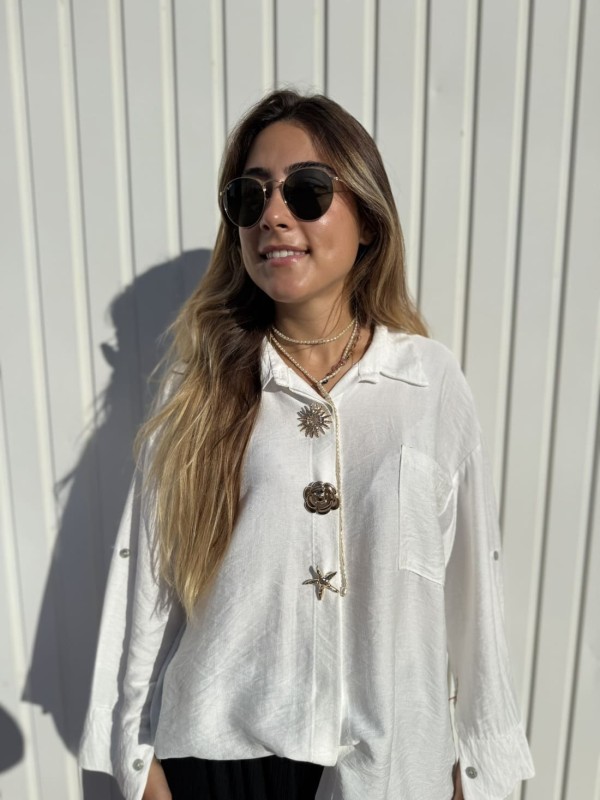 Camisa Broches Blanco