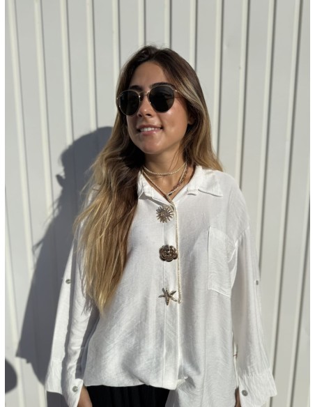 Camisa Broches Blanco