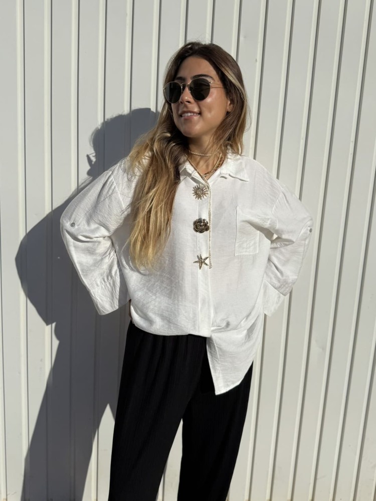 Camisa Broches Blanco