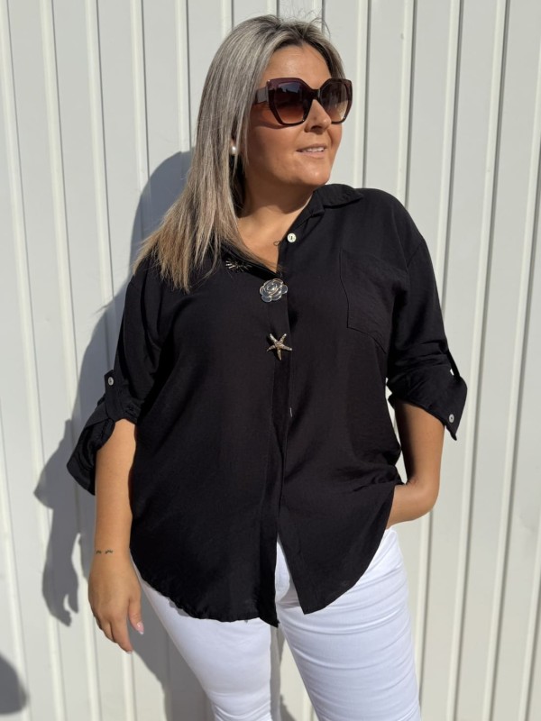 Camisa Broches Negra