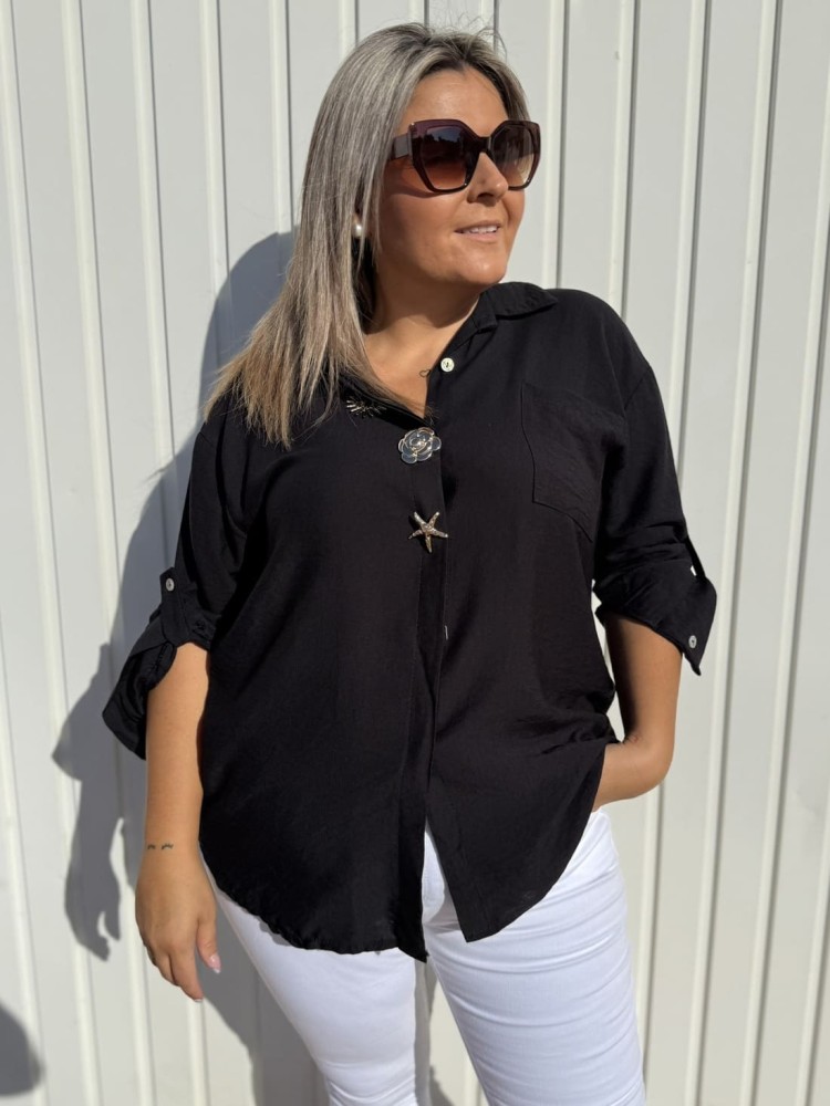 Camisa Broches Negra
