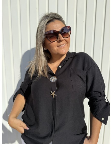 Camisa Broches Negra