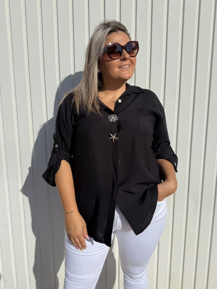 Camisa Broches Negra