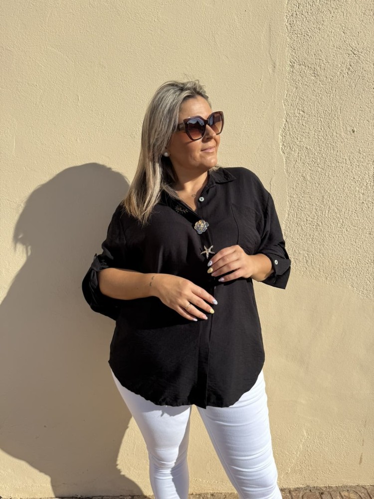 Camisa Broches Negra