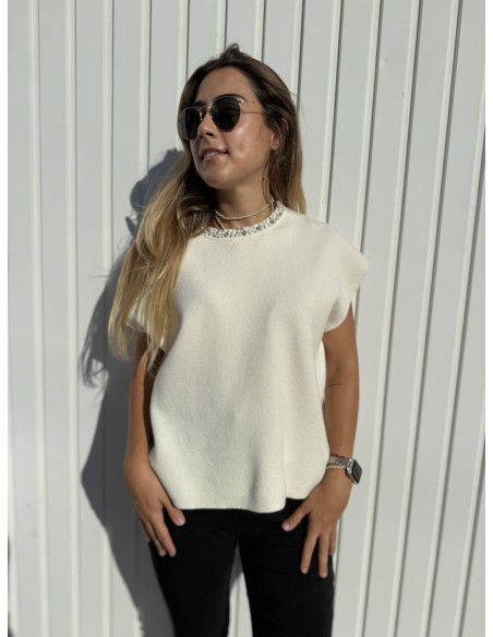 Chaleco Punto Pedrería