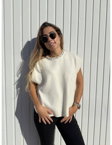 Chaleco Punto Pedrería