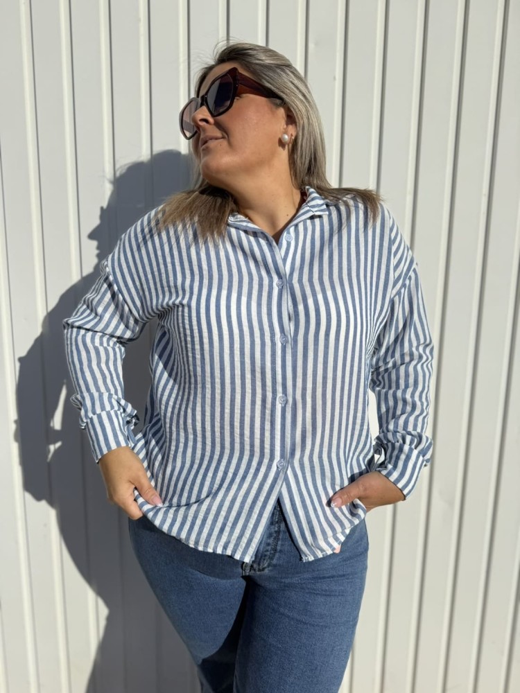 Camisa Rayas Azul