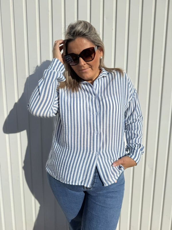 Camisa Rayas Azul 2