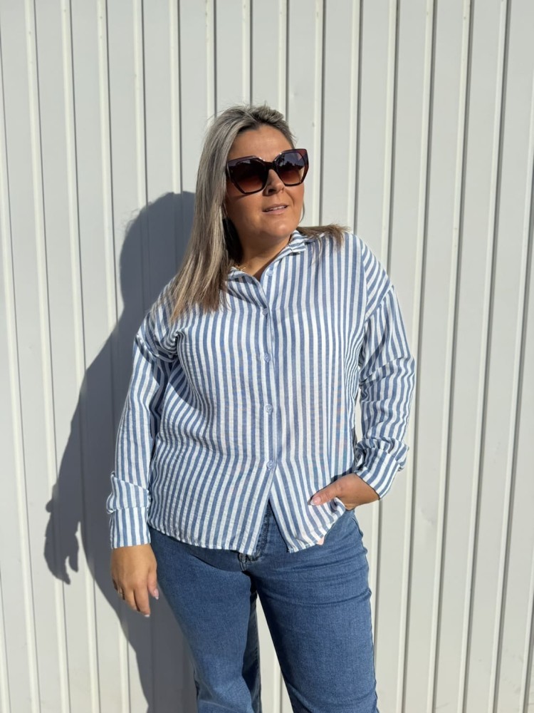 Camisa Rayas Azul