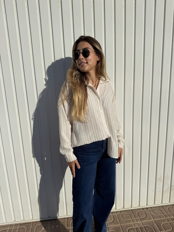 Camisa Rayas Beige