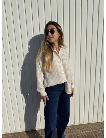 Camisa Rayas Beige