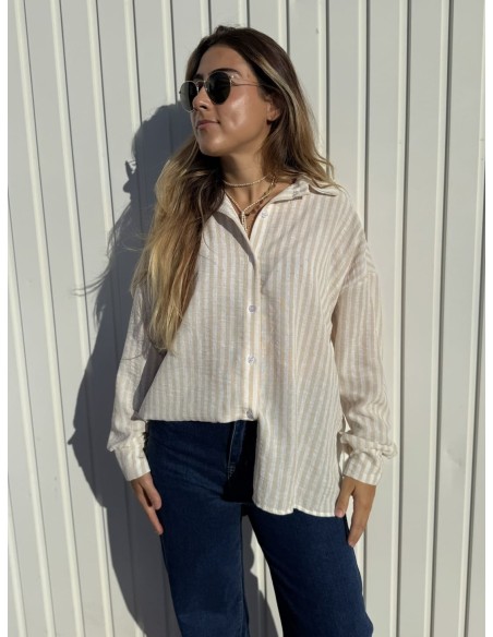 Camisa Rayas Beige