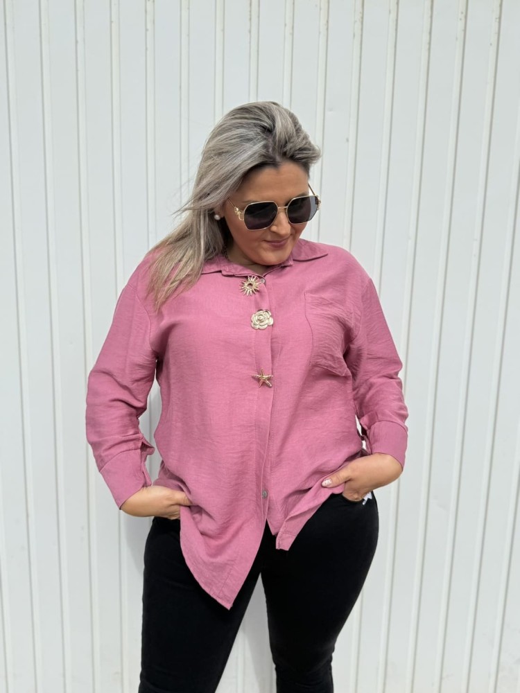Camisa Broches Rosa
