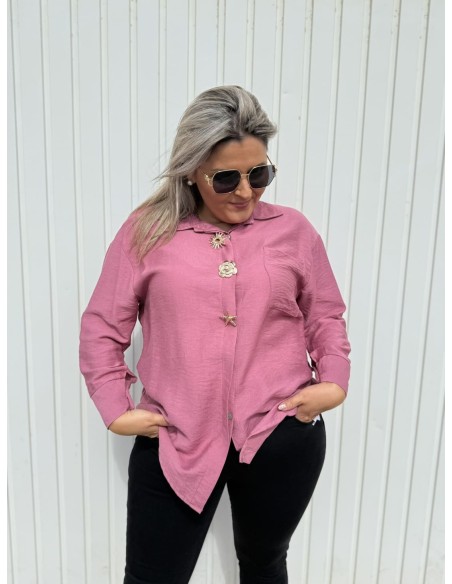 Camisa Broches Rosa