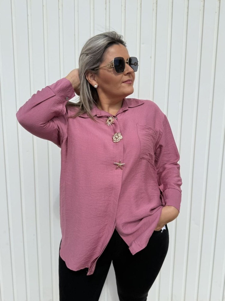 Camisa Broches Rosa
