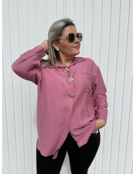 Camisa Broches Rosa