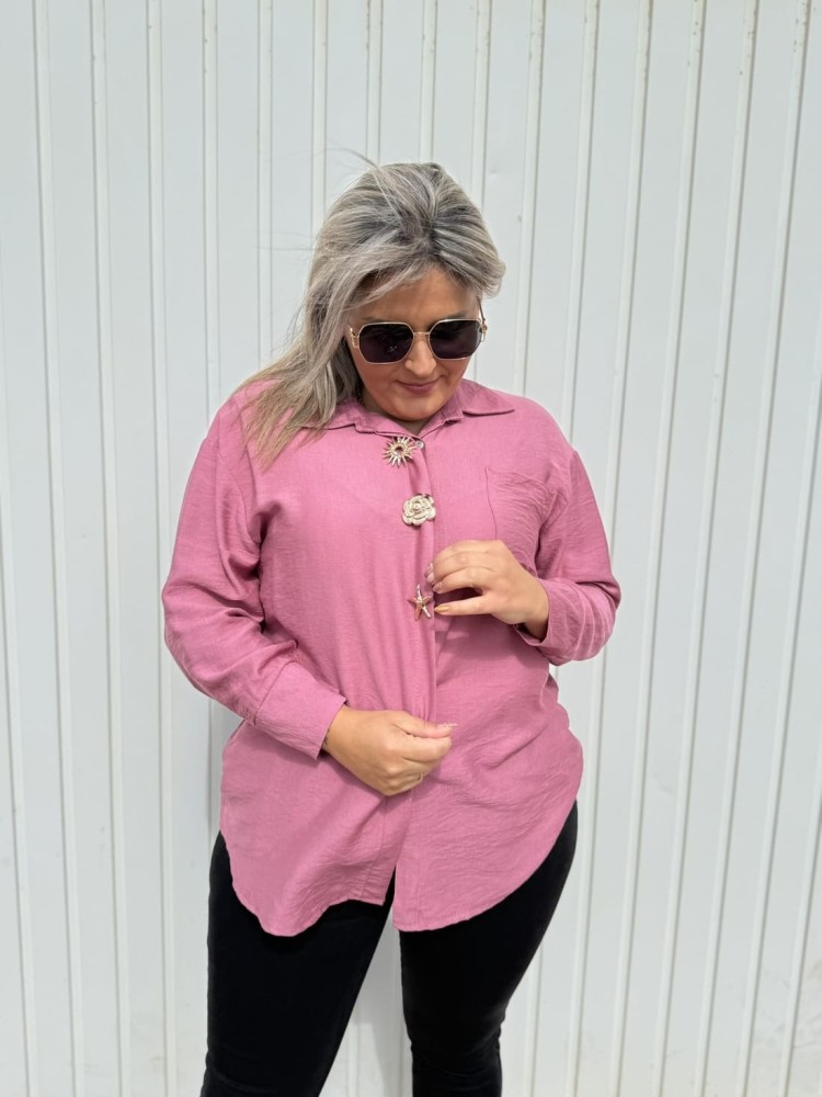 Camisa Broches Rosa