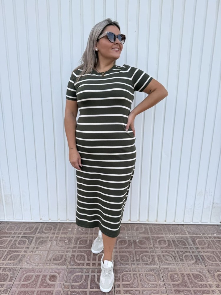 Vestido Rayas Midi
