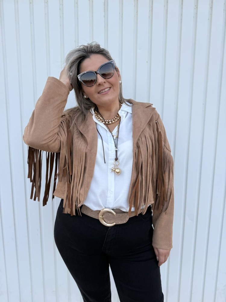 Chaqueta Flecos Antelina