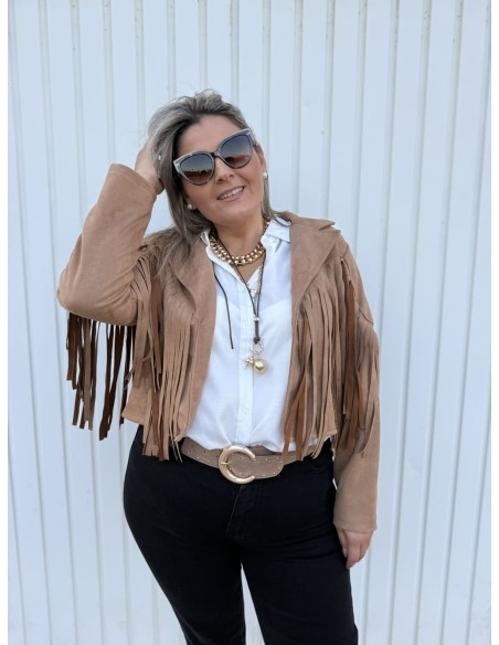 Chaqueta Flecos Antelina