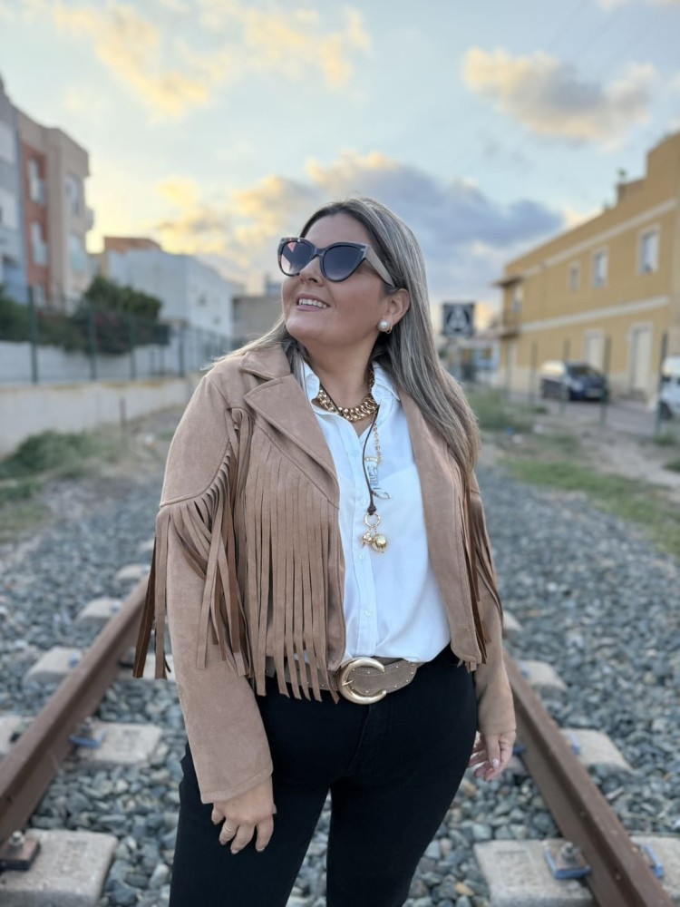 Chaqueta Flecos Antelina