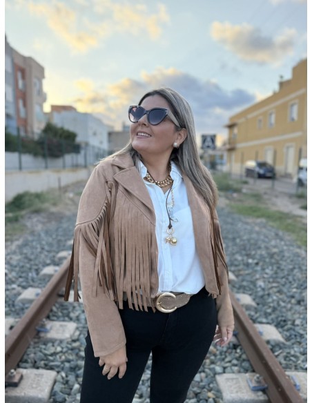 Chaqueta Flecos Antelina