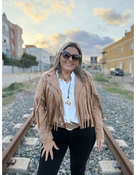 Chaqueta Flecos Antelina