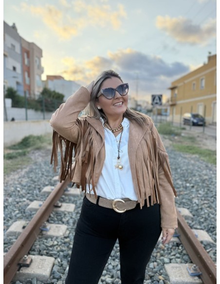 Chaqueta Flecos Antelina
