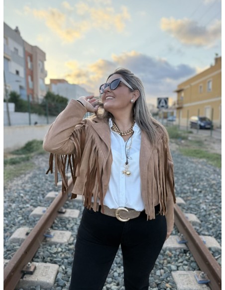 Chaqueta Flecos Antelina