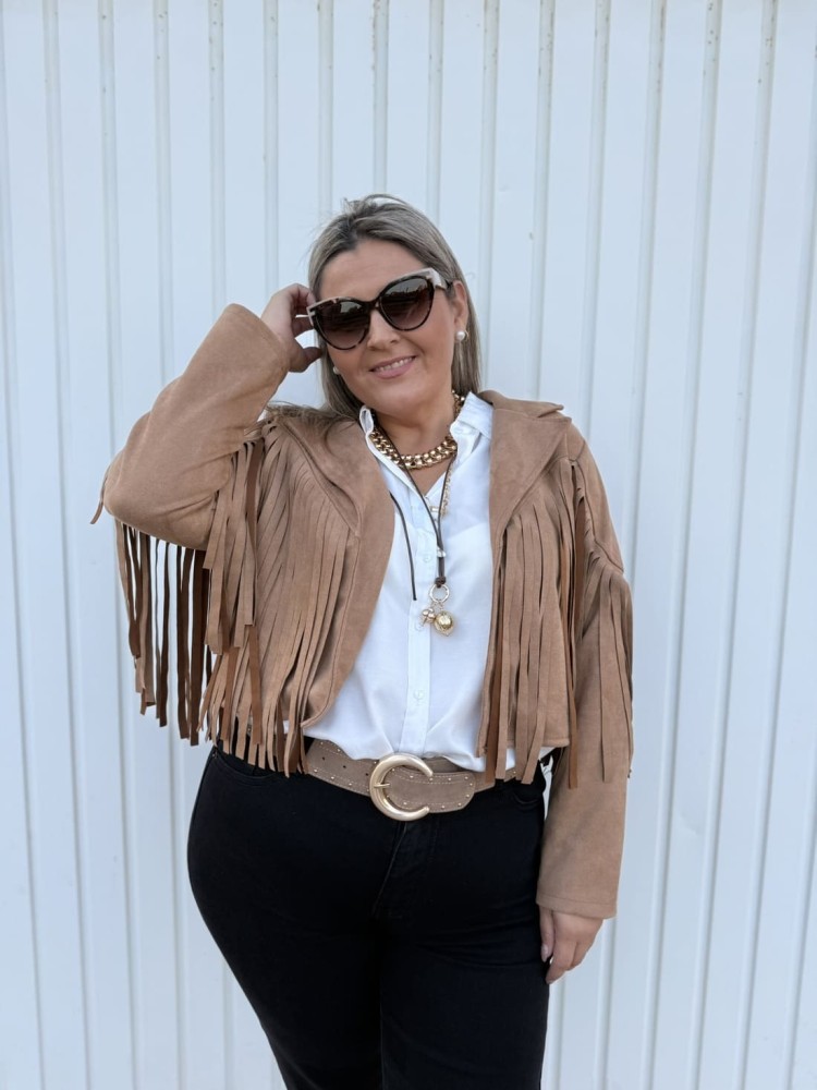 Chaqueta Flecos Antelina
