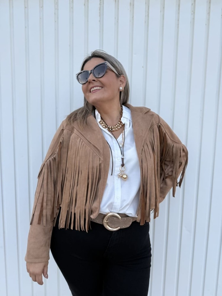 Chaqueta Flecos Antelina