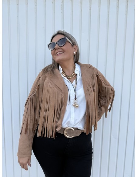 Chaqueta Flecos Antelina