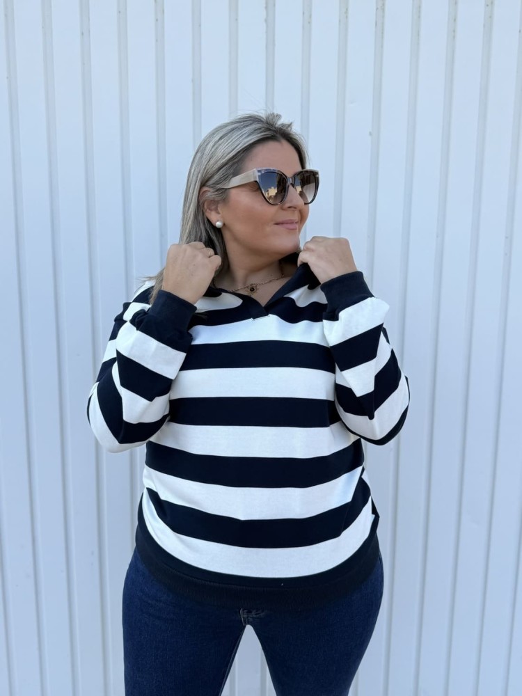 Sudadera Polo Rayas