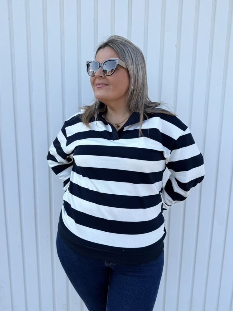 Sudadera Polo Rayas