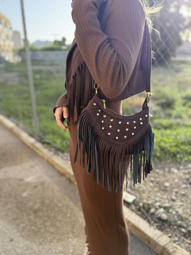 Bolso Flecos Tachas