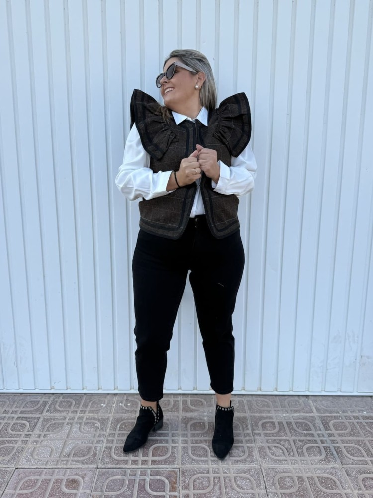 Chaleco Cuadros Volante