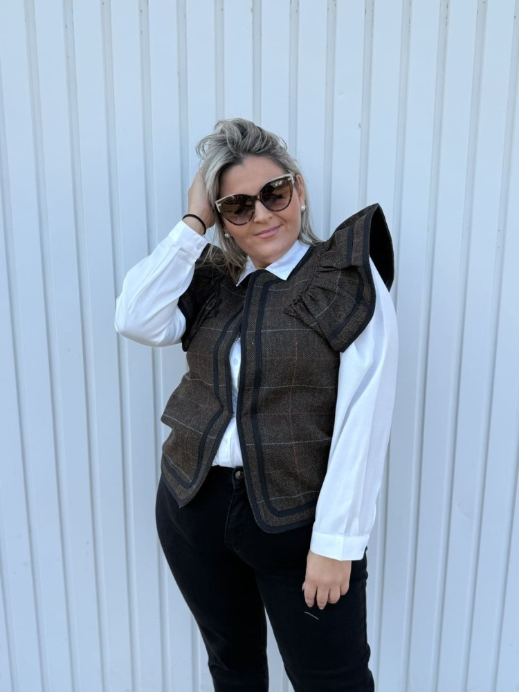 Chaleco Cuadros Volante