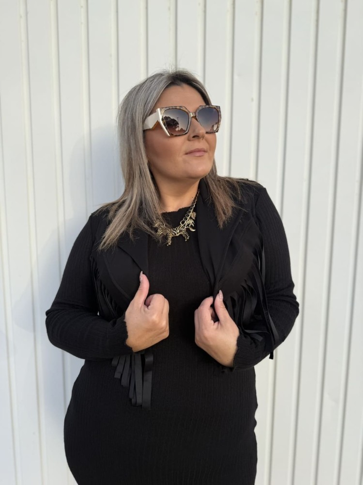 Vestido Chaleco Flecos