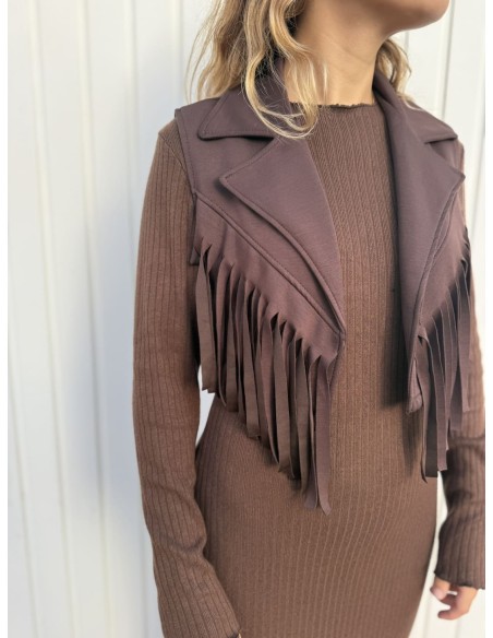 Vestido Chaleco Flecos