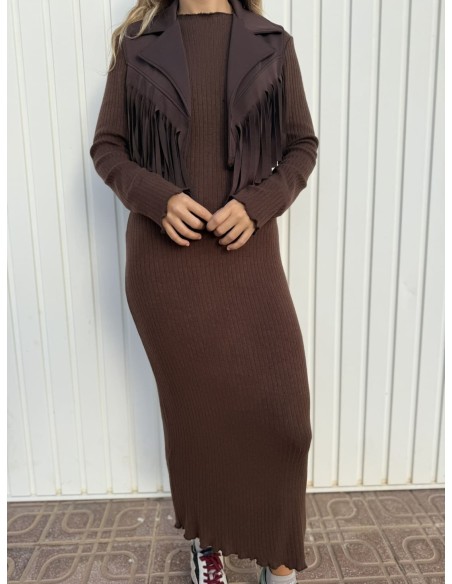 Vestido Chaleco Flecos