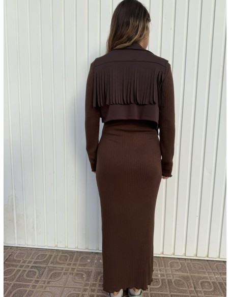 Vestido Chaleco Flecos