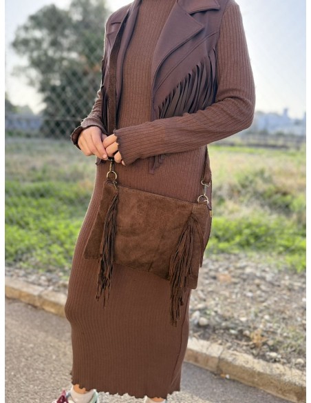 Vestido Chaleco Flecos