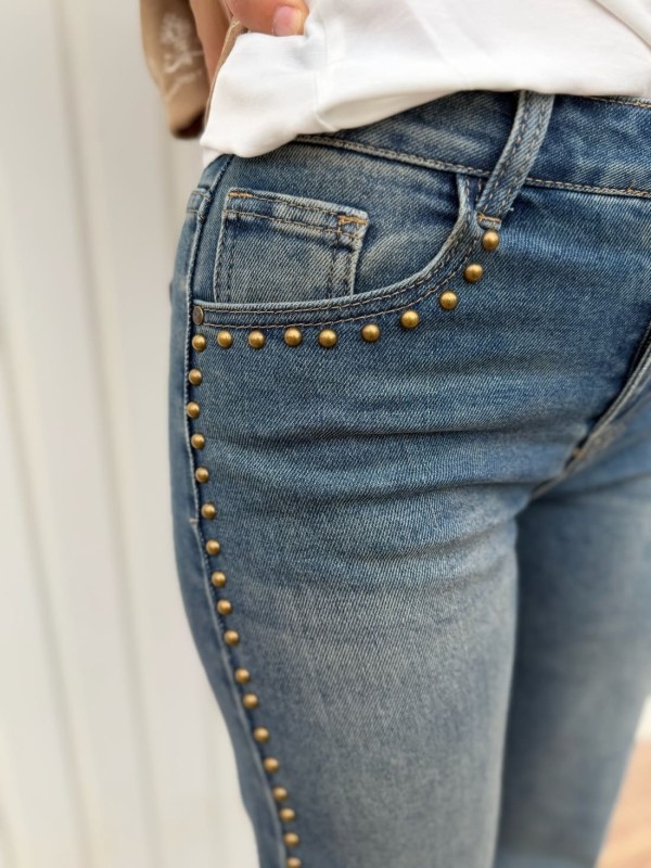 Pantalón Widleg Tachuelas