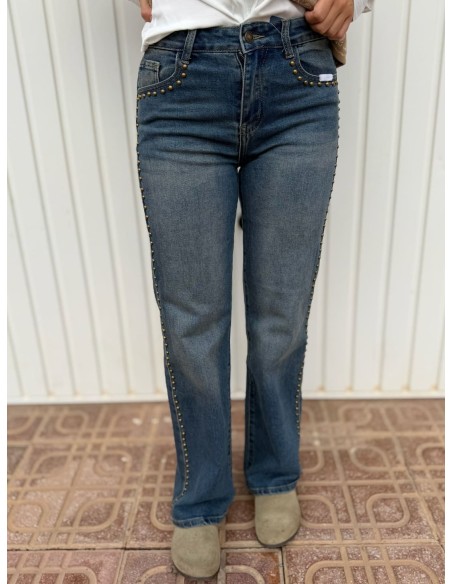 Pantalón Widleg Tachuelas