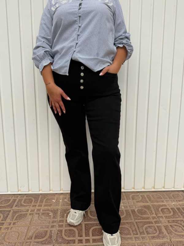 Pantalón Miss Botones Negro