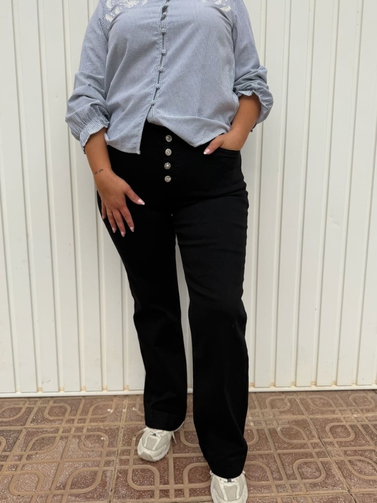 Pantalón Miss Botones Negro