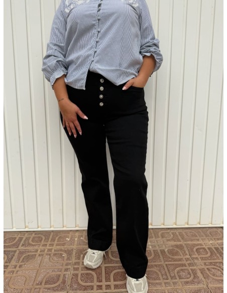 Pantalón Miss Botones Negro